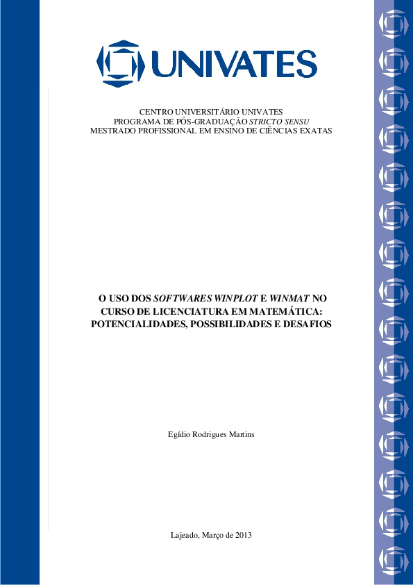 (PDF) O uso dos softwares Winplot e Winmat no Curso de Licenciatura em ...