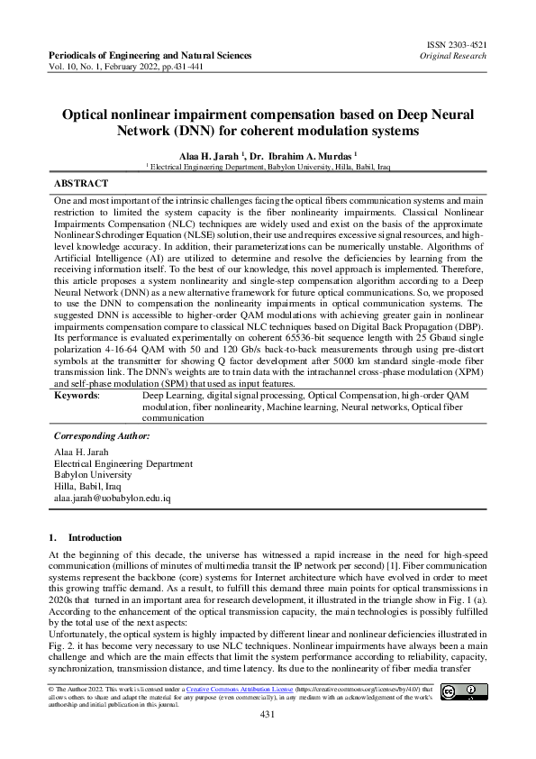 (PDF) Optical nonlinear impairment compensation based on Deep Neural ...