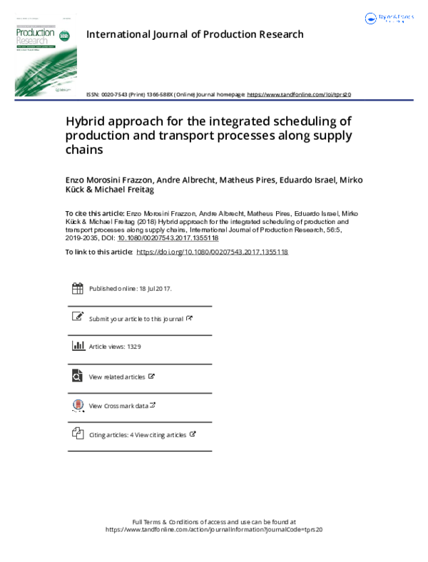 (PDF) Hybrid approach for the integrated scheduling of production and ...
