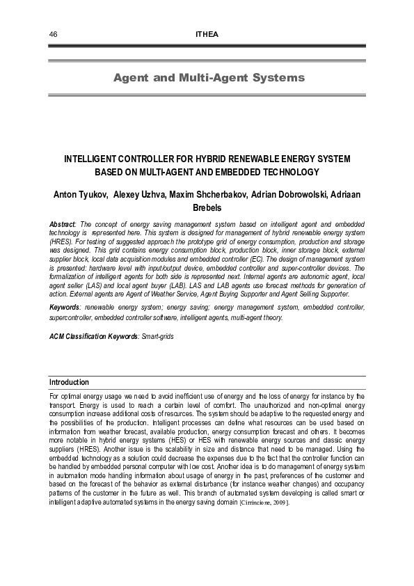 (PDF) Agent and Multi-Agent Systems INTELLIGENT CONTROLLER FOR HYBRID ...