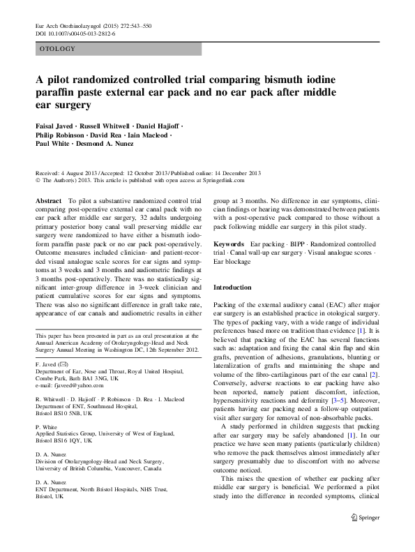 (PDF) A pilot randomized controlled trial comparing bismuth iodine ...