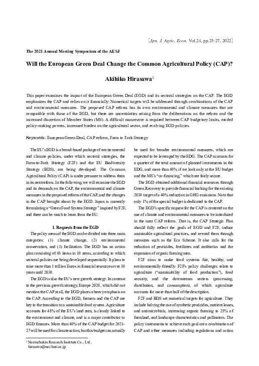 (PDF) Will the European Green Deal Change the Common Agricultural ...