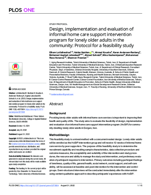 (PDF) Design, implementation and evaluation of informal home care ...
