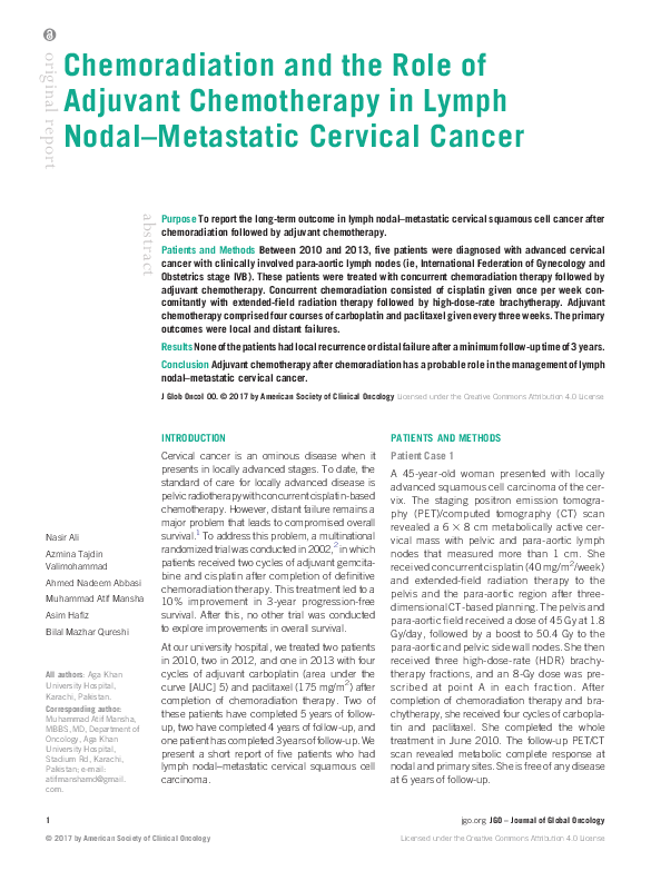 (PDF) Chemoradiation and the Role of Adjuvant Chemotherapy in Lymph ...