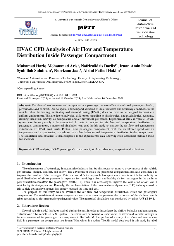 (PDF) HVAC CFD Analysis of Air Flow and Temperature Distribution Inside ...