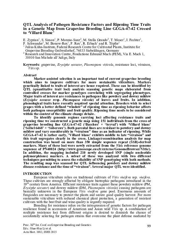 (PDF) QTL Analysis of Pathogen Resistance Factors and Ripening Time ...