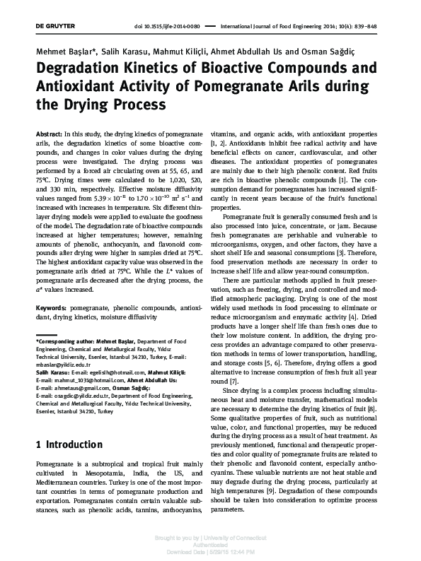 (PDF) Degradation Kinetics of Bioactive Compounds and Antioxidant ...