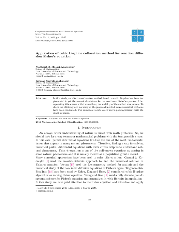 (PDF) Application of cubic B-spline collocation method for reaction ...