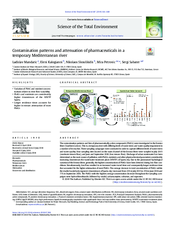 (PDF) Contamination patterns and attenuation of pharmaceuticals in a ...