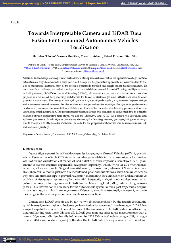 (PDF) Towards Interpretable Camera and LiDAR data fusion for Unmanned ...