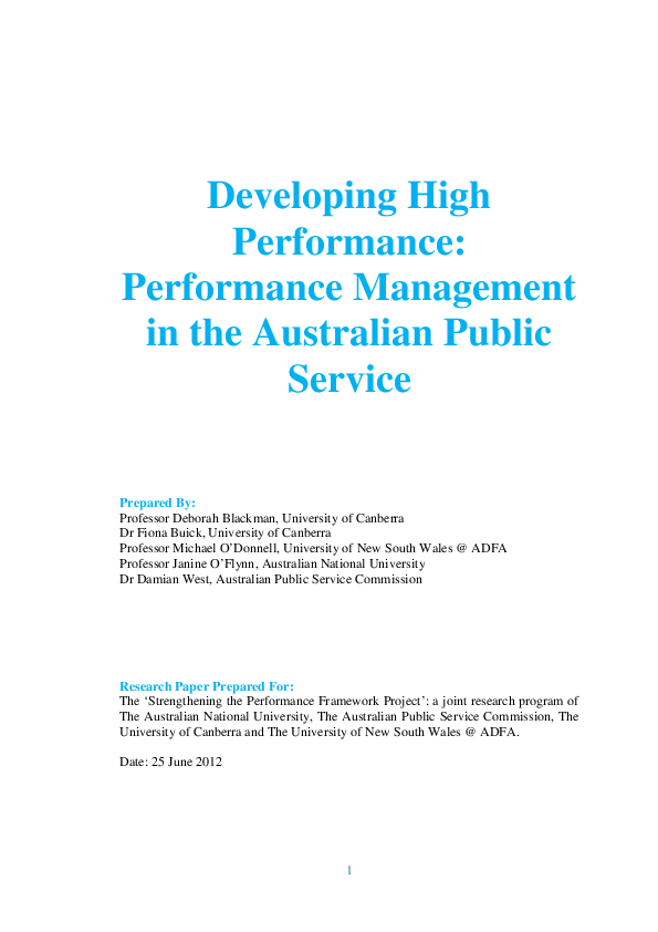 (PDF) Developing High Performance: Performance Management in the ...