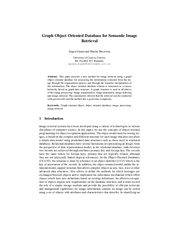 (PDF) Graph Object Oriented Database for Semantic Image Retrieval