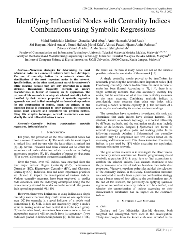 (PDF) Identifying Influential Nodes with Centrality Indices ...