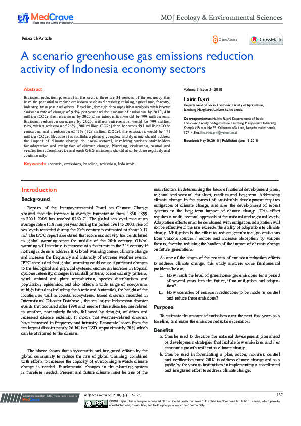(PDF) A scenario greenhouse gas emissions reduction activity of ...