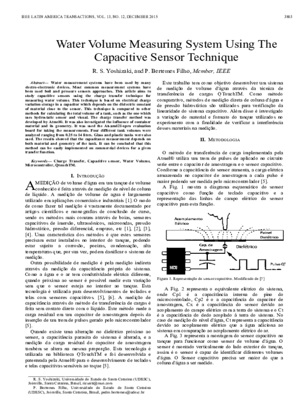 (PDF) Water volume measuring system using the capacitive sensor technique