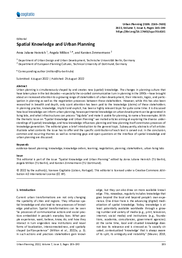  pdf spatial knowledge and urban planning