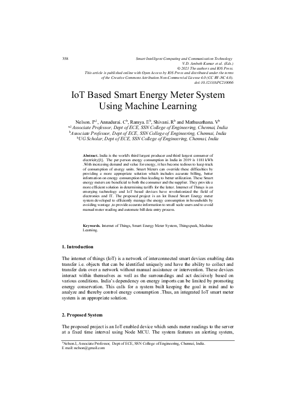 Pdf Iot Based Smart Energy Meter System Using Machine Learning Pdf Iot Based Smart Energy Meter System Using Machine Learning