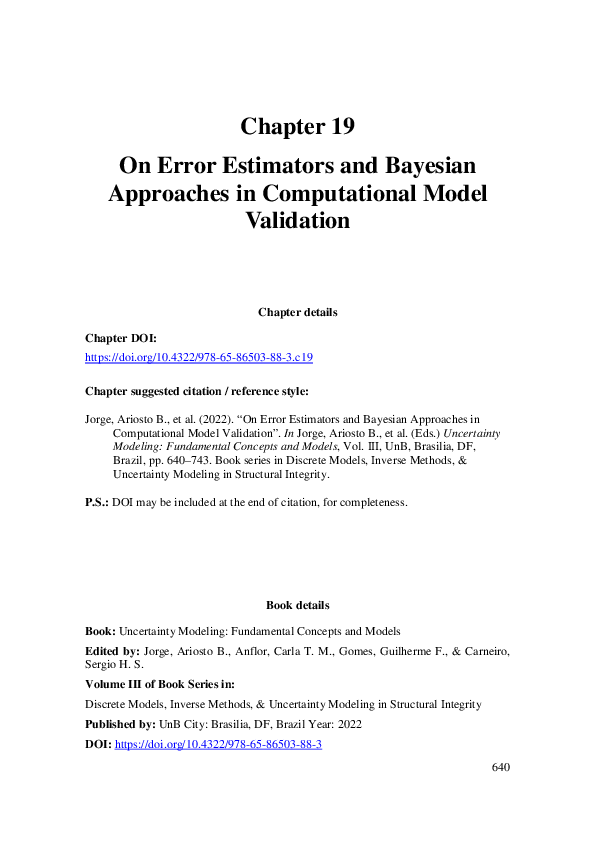 (PDF) On Error Estimators and Bayesian Approaches in Computational ...