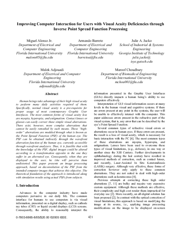 (PDF) Improving Computer Interaction for Users with Visual Acuity ...