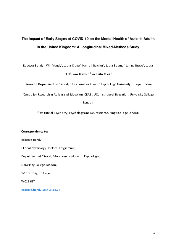(PDF) The impact of early stages of COVID-19 on the mental health of ...