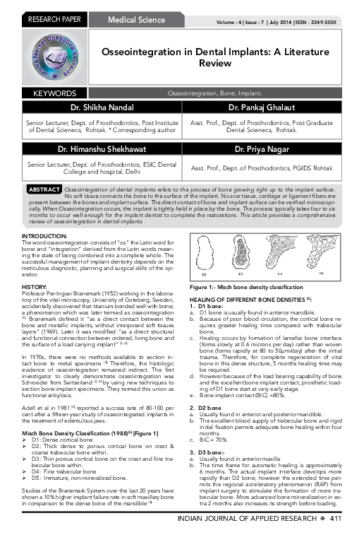 (PDF) Osseointegration in Dental Implants A Literature Review Shikha Nandal Academia.edu