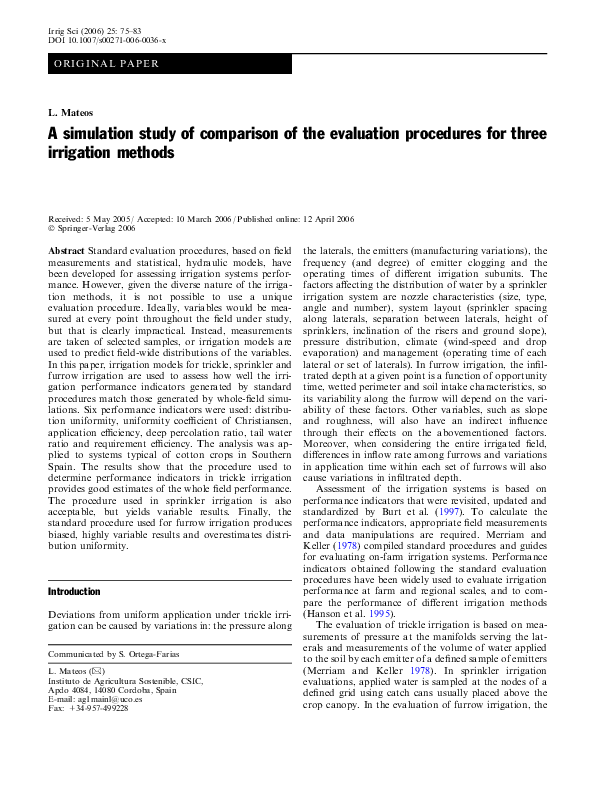 (PDF) A simulation study of comparison of the evaluation procedures for ...
