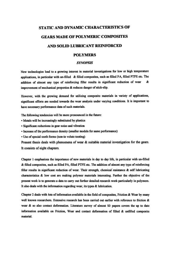 (PDF) Static and dynamic characteristics of gears made of polymeric ...