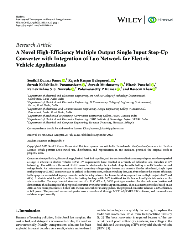 (PDF) A Novel HighEfficiency Multiple Output Single Input StepUp