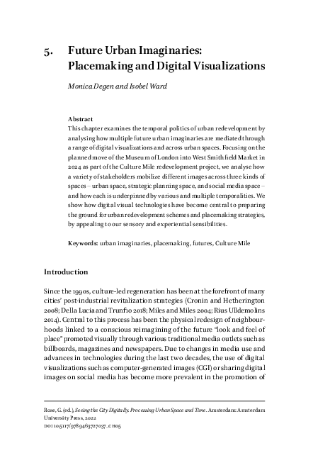 (PDF) 5. Future Urban Imaginaries: Placemaking and Digital Visualizations