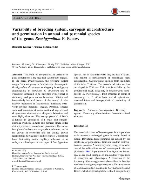 (PDF) Variability of breeding system, caryopsis microstructure and ...