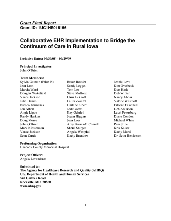 (PDF) Collaborative EHR Implementation to Bridge the Continuum of Care ...