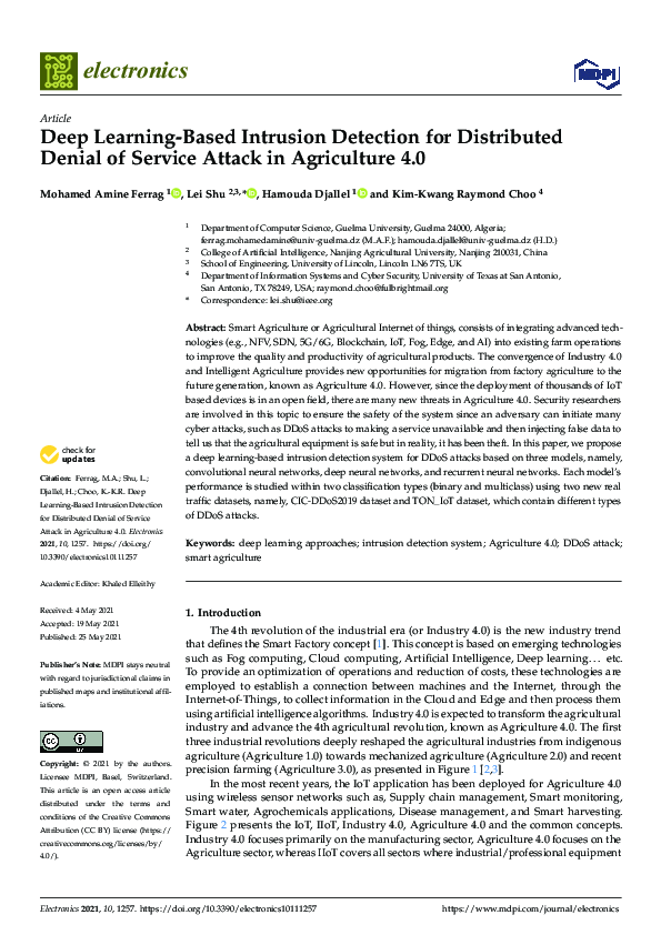 (PDF) Deep Learning-Based Intrusion Detection for Distributed Denial of ...