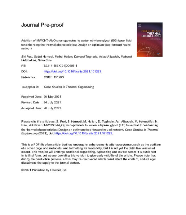 (PDF) Addition of MWCNT-Al2O3 nanopowders to water- ethylene glycol (EG ...