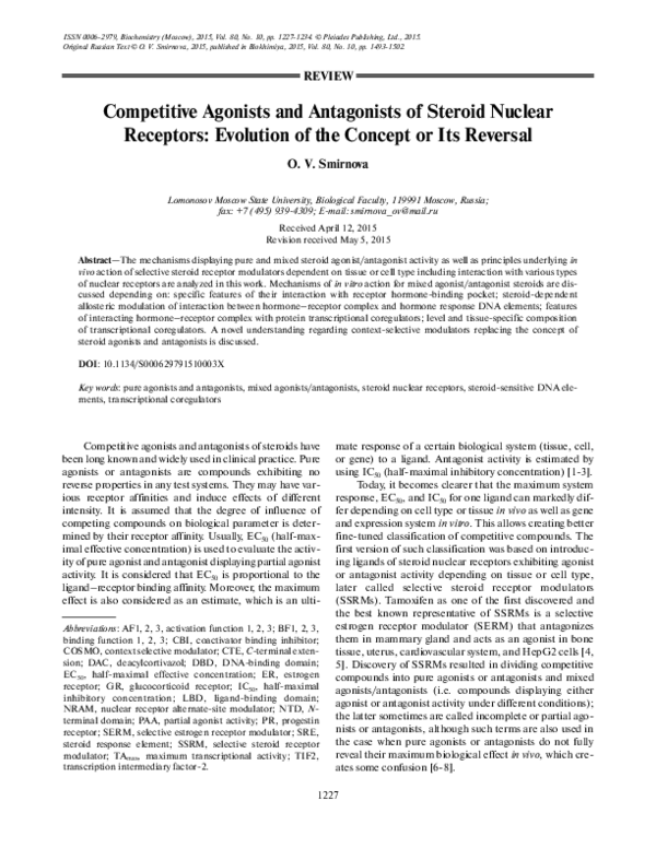 (PDF) Competitive agonists and antagonists of steroid nuclear receptors ...