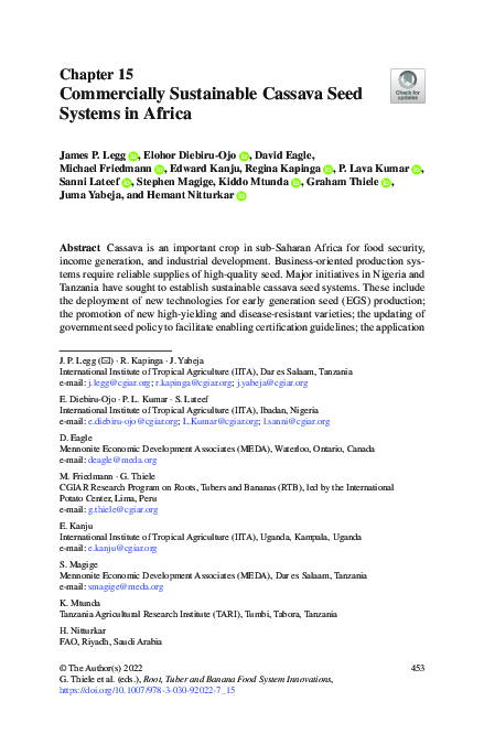 (PDF) Commercially Sustainable Cassava Seed Systems in Africa