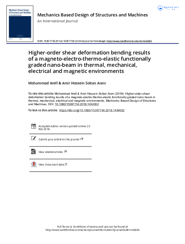 (PDF) Higher order shear deformation bending results of a ...