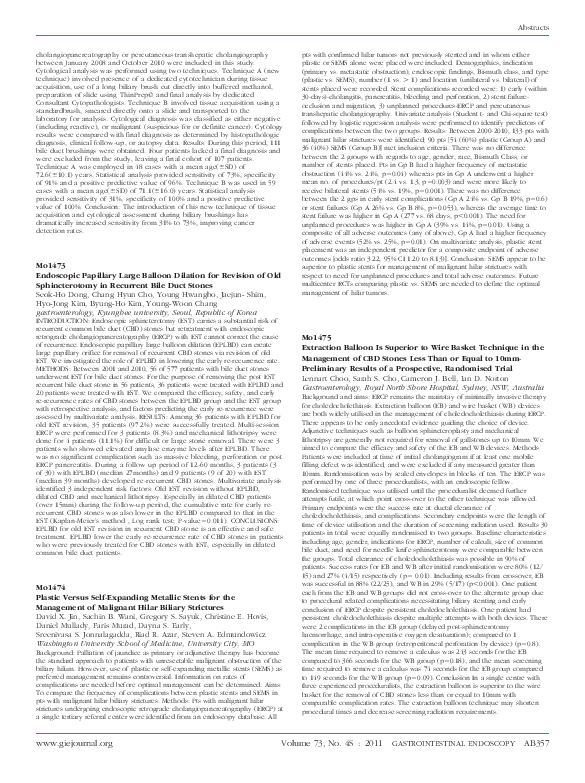 Mo1474 Plastic Versus Self-Expanding Metallic Stents for the Management of Malignant Hilar Biliary Strictures