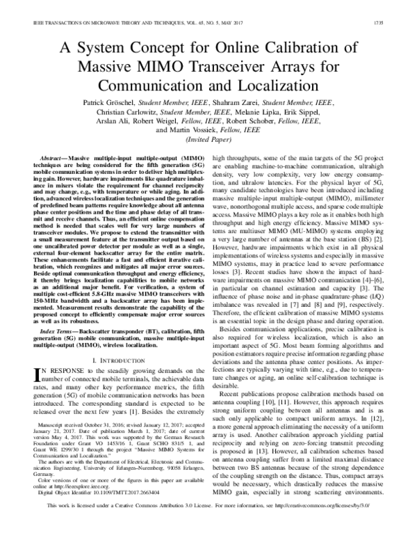 (PDF) A System Concept for Online Calibration of Massive MIMO ...