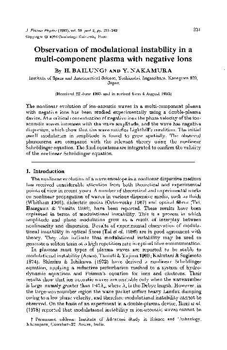 (PDF) Observation of modulational instability in a multi-component ...