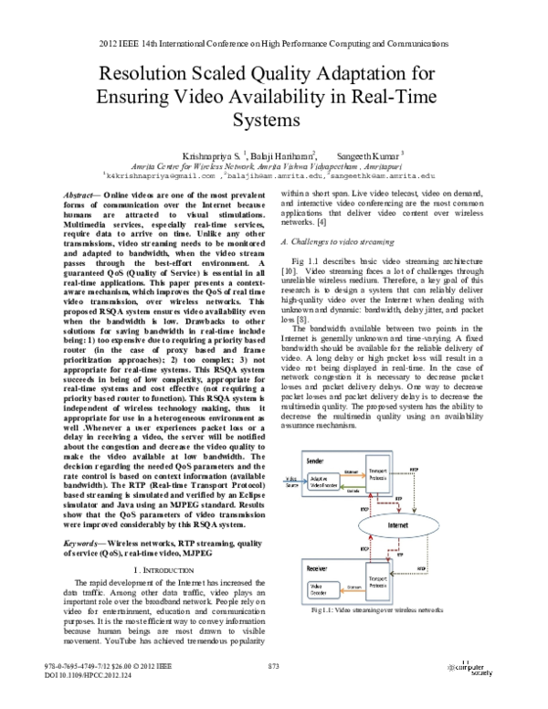(PDF) Resolution Scaled Quality Adaptation for Ensuring Video ...