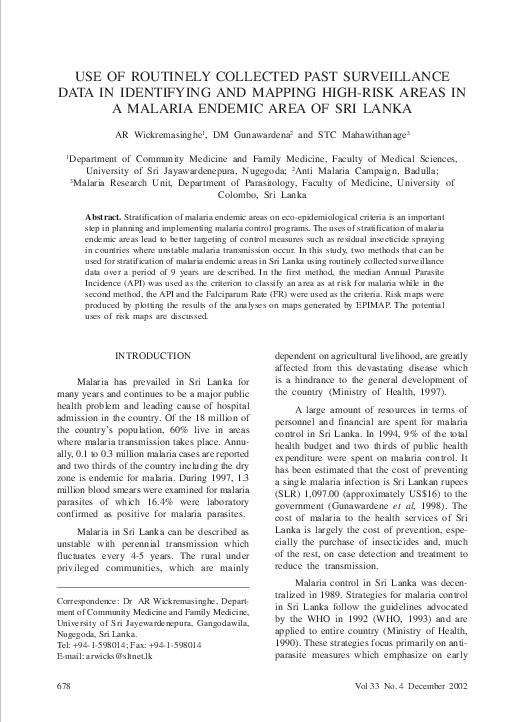 (PDF) Use of routinely collected past surveillance data in identifying