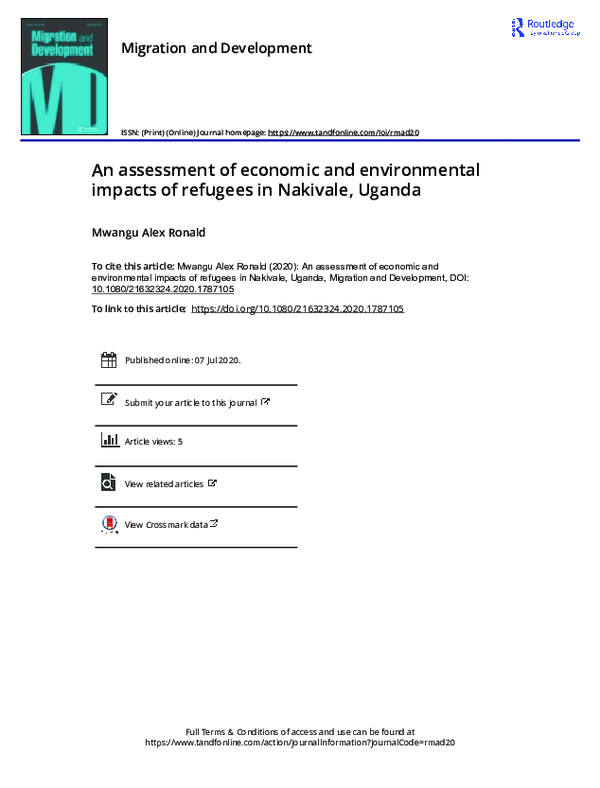 (PDF) An assessment of economic and environmental impacts of refugees ...