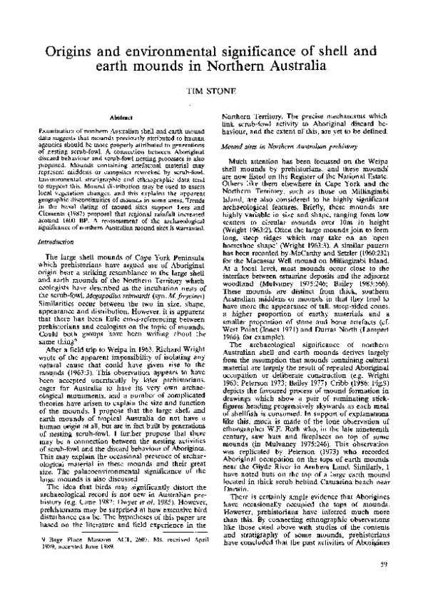 (PDF) Origins and environmental significance of shell and earth mounds ...