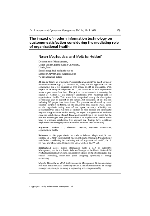 (PDF) The impact of modern information technology on customer ...