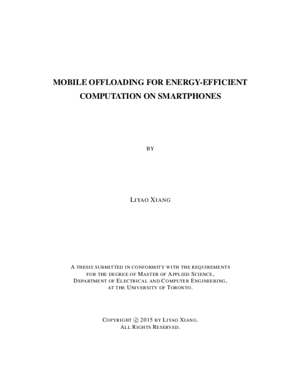 (PDF) Mobile Offloading for Energy-efficient Computation on Smartphones