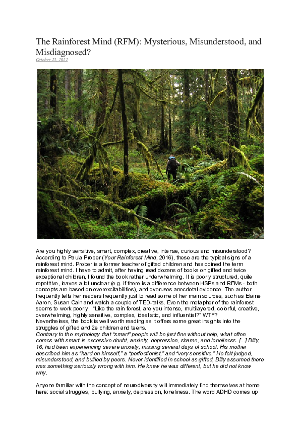 (DOC) The Rainforest Mind (RFM): Mysterious, Misunderstood, and ...