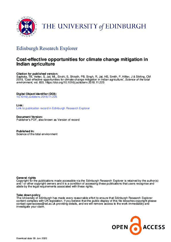 (PDF) Cost-effective opportunities for climate change mitigation in ...