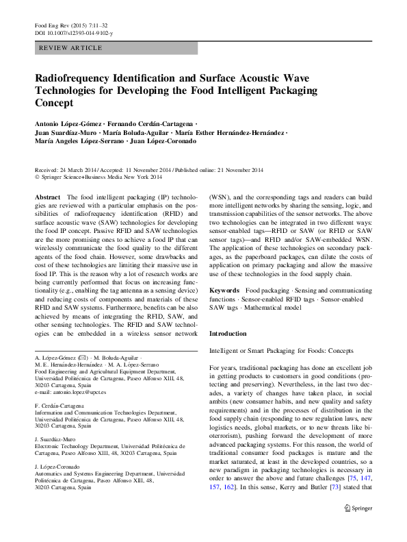 (PDF) Radiofrequency Identification and Surface Acoustic Wave ...