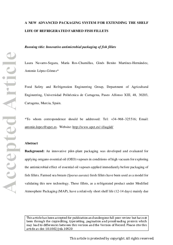 (PDF) A new advanced packaging system for extending the shelf life of