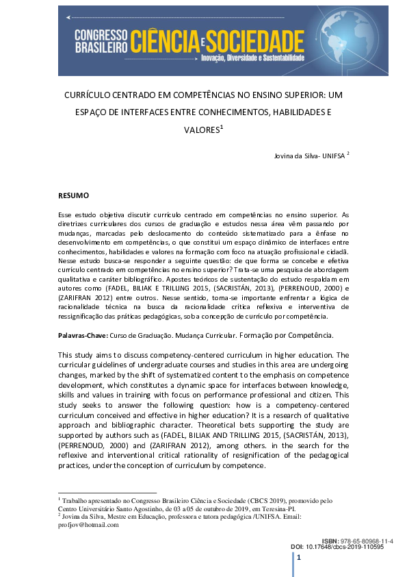 (PDF) Currículo Centrado Em Competências No Ensino Superior: Um Espaço ...